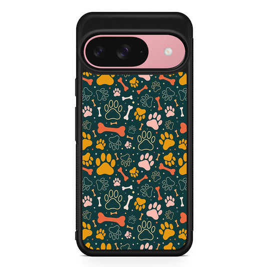 Dog Tracks and Bones Google Pixel 9 Case | Google Pixel 9 Protective Rubber Case