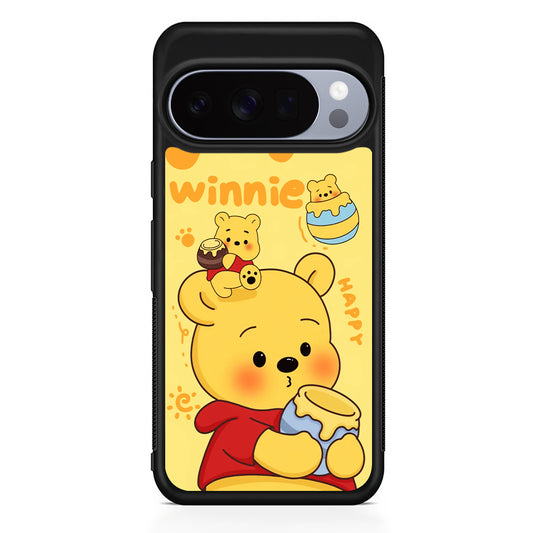 Cute Winnie The Pooh Happy Google Pixel 10 Pro Case | Slim Google Pixel 10 Pro Rubber Case