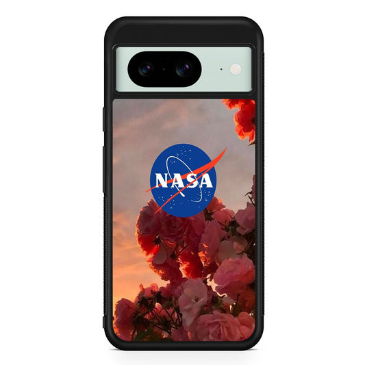 Nasa Logo Pink Flowers Google Pixel 8 Case | Durable Protective Cover for Google Pixel 8