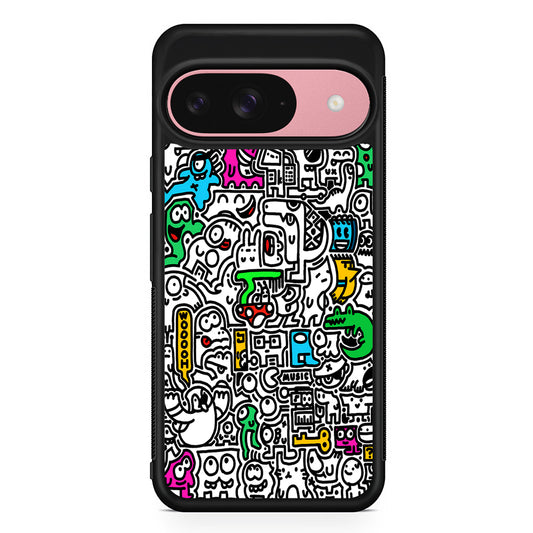 Graffiti Doodle Drawings Art Google Pixel 9 Case | Google Pixel 9 Protective Rubber Case