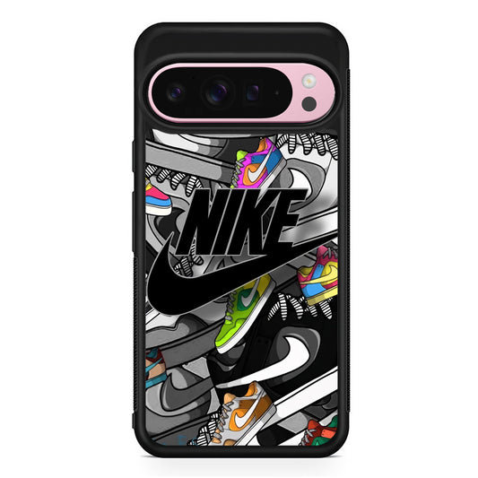 Nike Collection Shoes Black Logo Google Pixel 9 Pro XL Case | Protective Cover