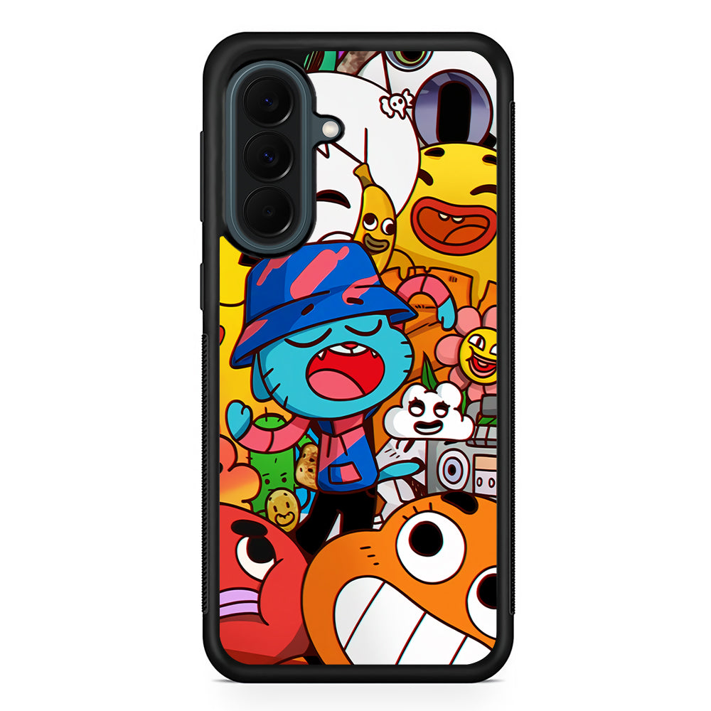 Gumball and Friends Doodle Samsung Galaxy A37 Case | Samsung Galaxy A37 Rubber Phone Case