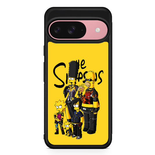 Simpsons Rock n' Roll Family Google Pixel 9 Case | Google Pixel 9 Protective Rubber Case