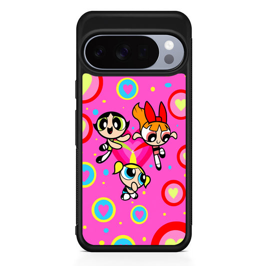 The Powerpuff Girls Love Pattern Google Pixel 10 Pro Case | Slim Google Pixel 10 Pro Rubber Case