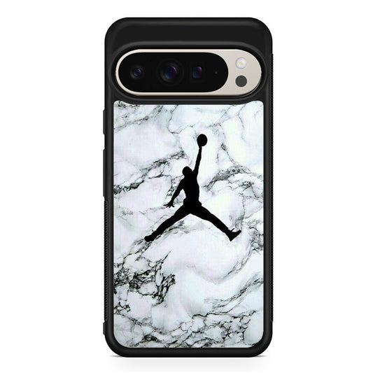 Jordan White Marble Logo Google Pixel 9 Pro Case | Slim Protective Cover