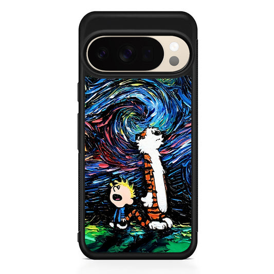 Calvin and Hobbes Starry Night Google Pixel 10 Pro XL Case | Slim Google Pixel 10 Pro XL Protective Case