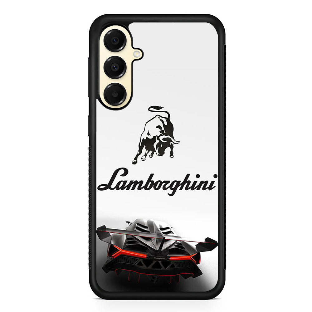 Lamborghini White Logo Car Samsung Galaxy A16 Case | Slim Rubber Case for Samsung Galaxy A16