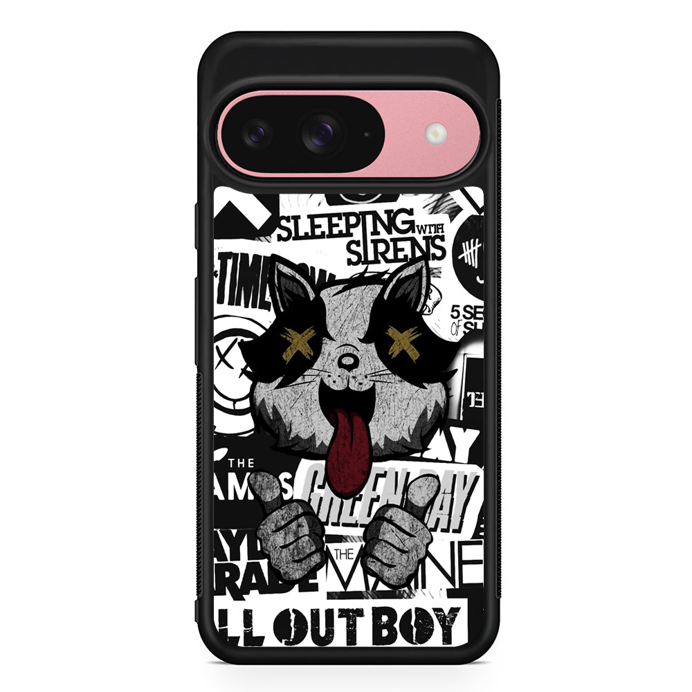Rock Bands of Playlist Google Pixel 9 Case | Google Pixel 9 Protective Rubber Case