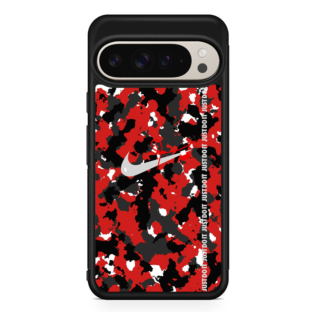 Nike Red Splash Camouflage Google Pixel 9 Pro Case | Slim Protective Cover