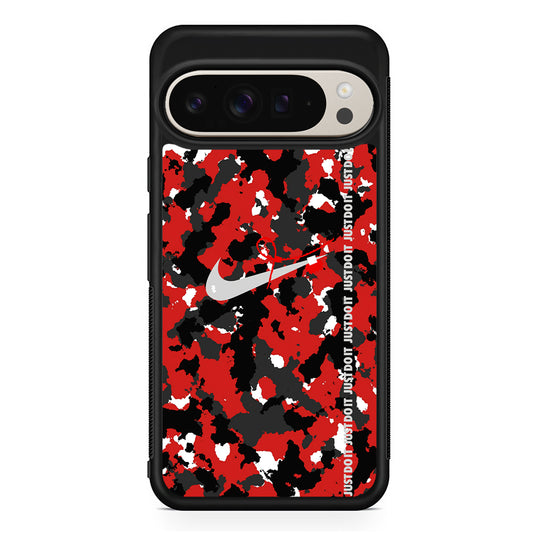 Nike Red Splash Camouflage Google Pixel 9 Pro Case | Slim Protective Cover