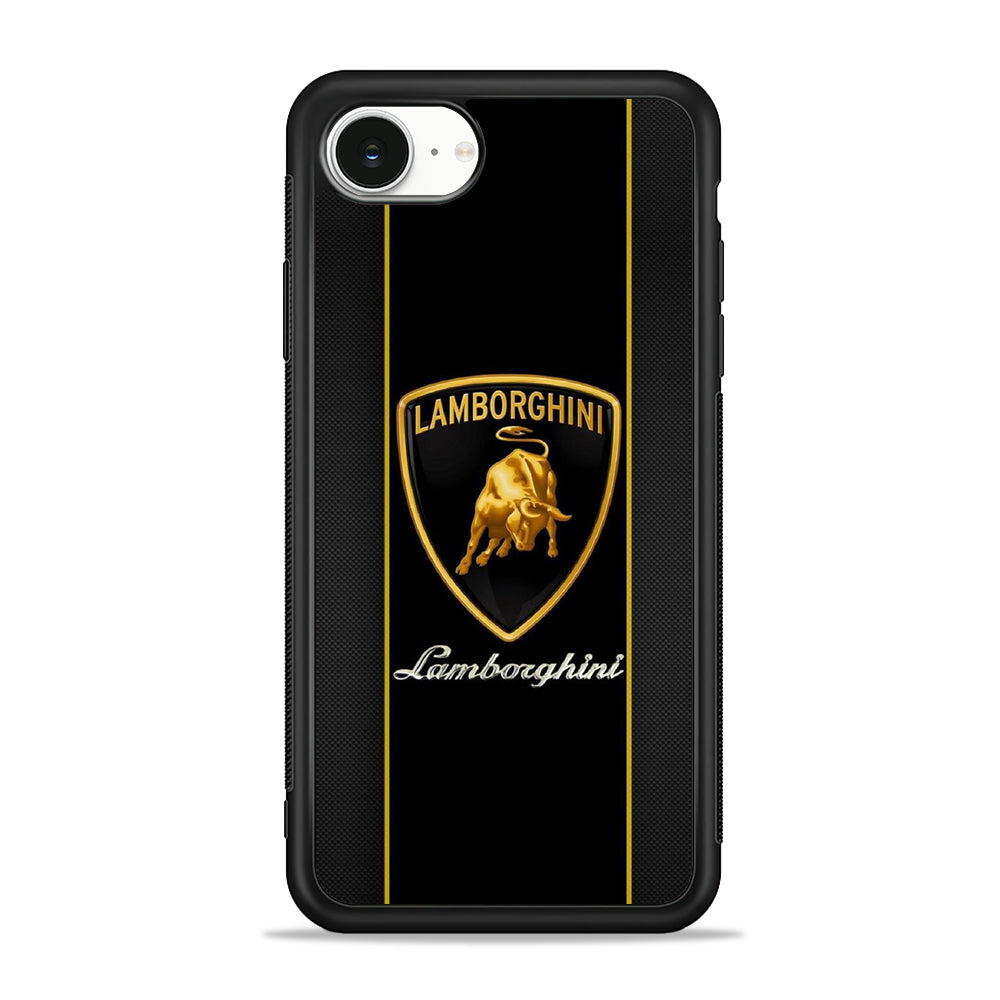 Lamborghini Carbon Stripe Gold iPhone 16e Case - Slim Silicone Case