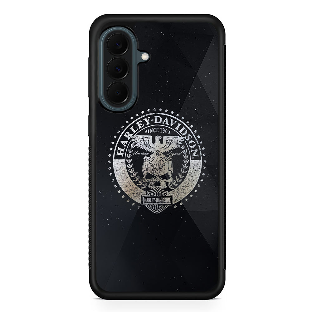 Harley Davidson Silver Emblem Samsung Galaxy A37 Case | Samsung Galaxy A37 Rubber Phone Case