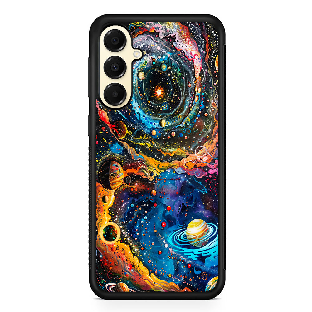 Colorful Galaxy Many Planets Samsung Galaxy A16 Case | Slim Rubber Samsung Galaxy A16 Case