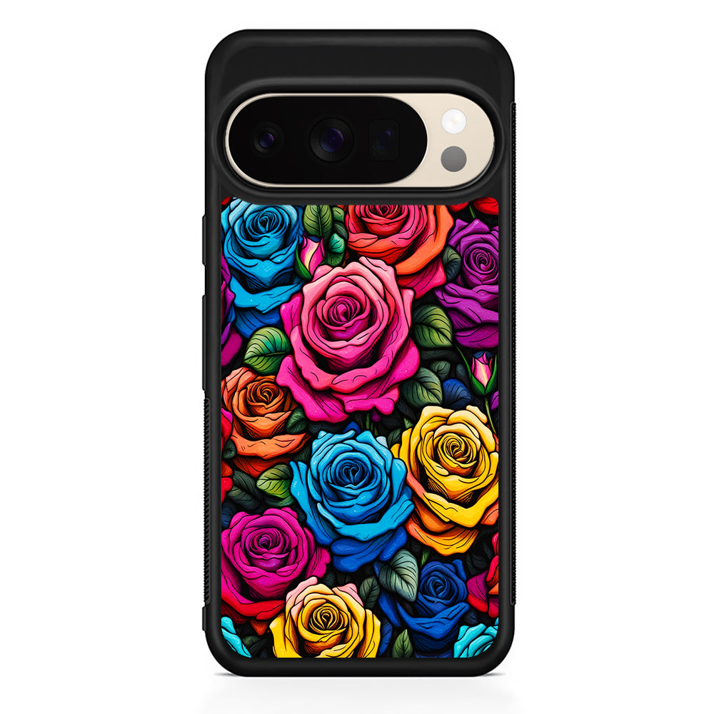 Colourful Roses Flowers Aesthetic Google Pixel 10 Pro XL Case | Slim Google Pixel 10 Pro XL Protective Case