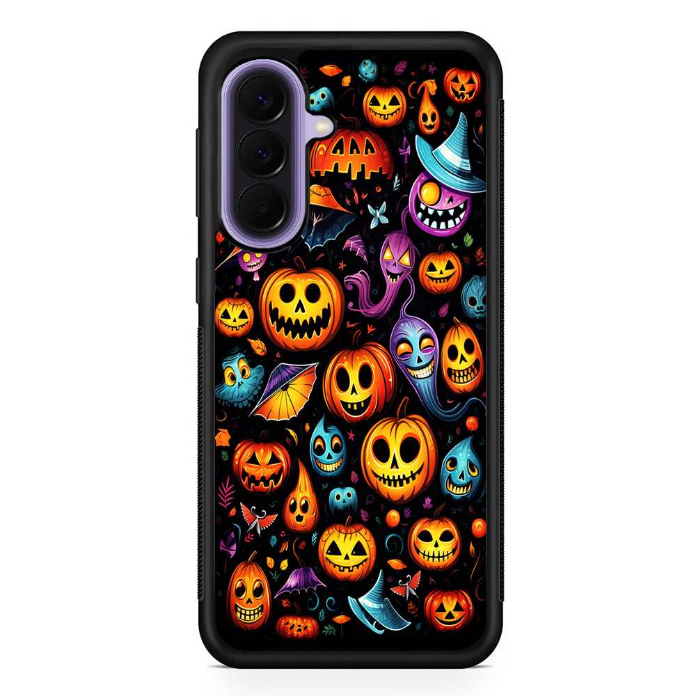 Halloween Pumpkins and Ghosts Samsung Galaxy A57 Case | Slim Samsung Galaxy A57 Rubber Case