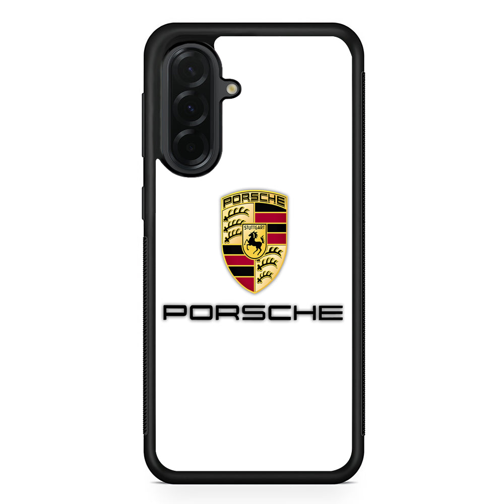 Porsche White Emblem Samsung Galaxy A36 Case | Durable Samsung Galaxy A36 Cover
