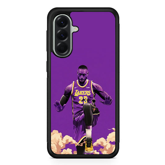 Lebron James Purple Background Samsung Galaxy A56 Case | Samsung Galaxy A56 Protective Rubber Case