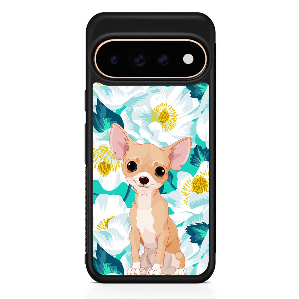 Chihuahua Dog Flower Blue Google Pixel 11 Pro Case - Stylish Protective Phone Case