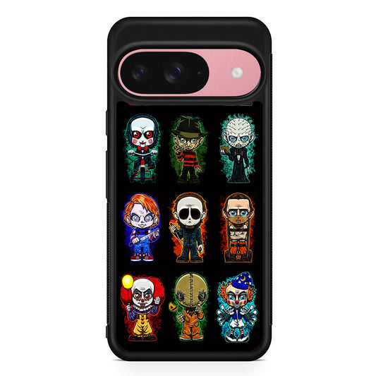 Scary Movie Horror Chibi Google Pixel 9 Case | Google Pixel 9 Protective Rubber Case