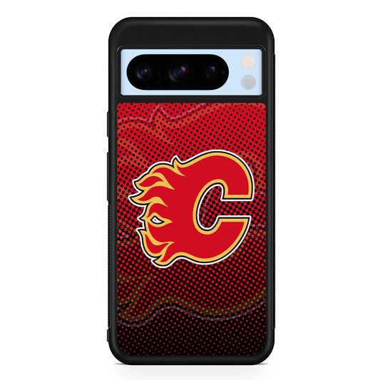 NHL Calgary Flames Dot Google Pixel 8 Pro Case | Slim Rubber Case for Google Pixel 8 Pro