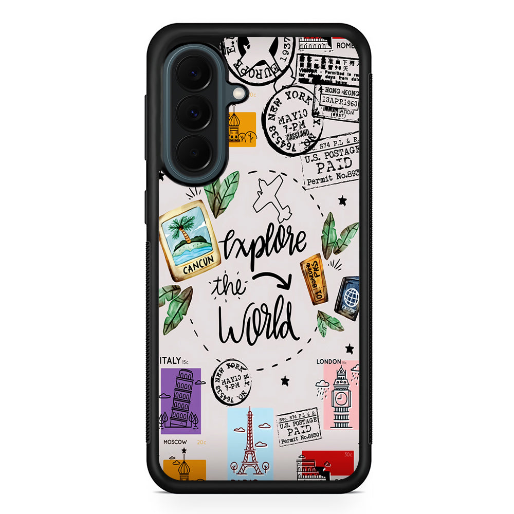 Explore The World Travel Samsung Galaxy A37 Case | Samsung Galaxy A37 Rubber Phone Case