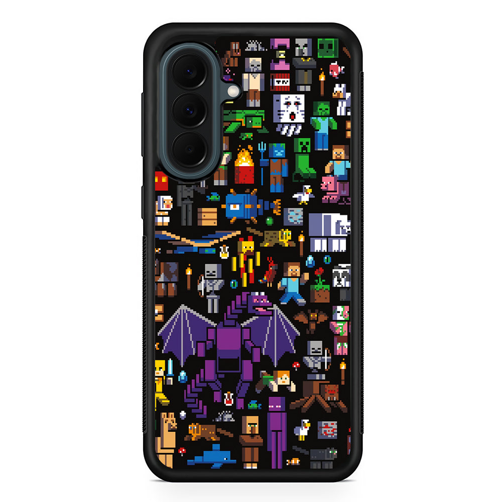 Minicraft All Characters Samsung Galaxy A37 Case | Samsung Galaxy A37 Rubber Phone Case