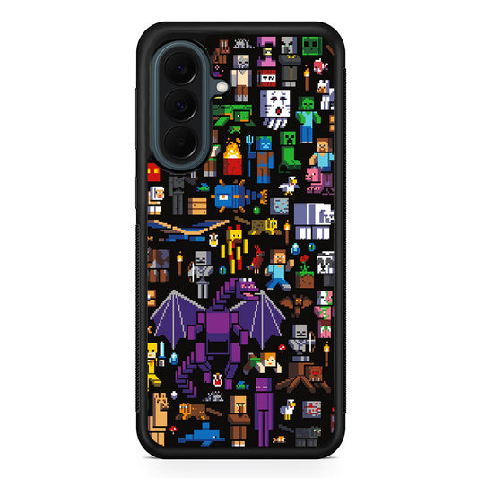 Minicraft All Characters Samsung Galaxy A37 Case | Samsung Galaxy A37 Rubber Phone Case