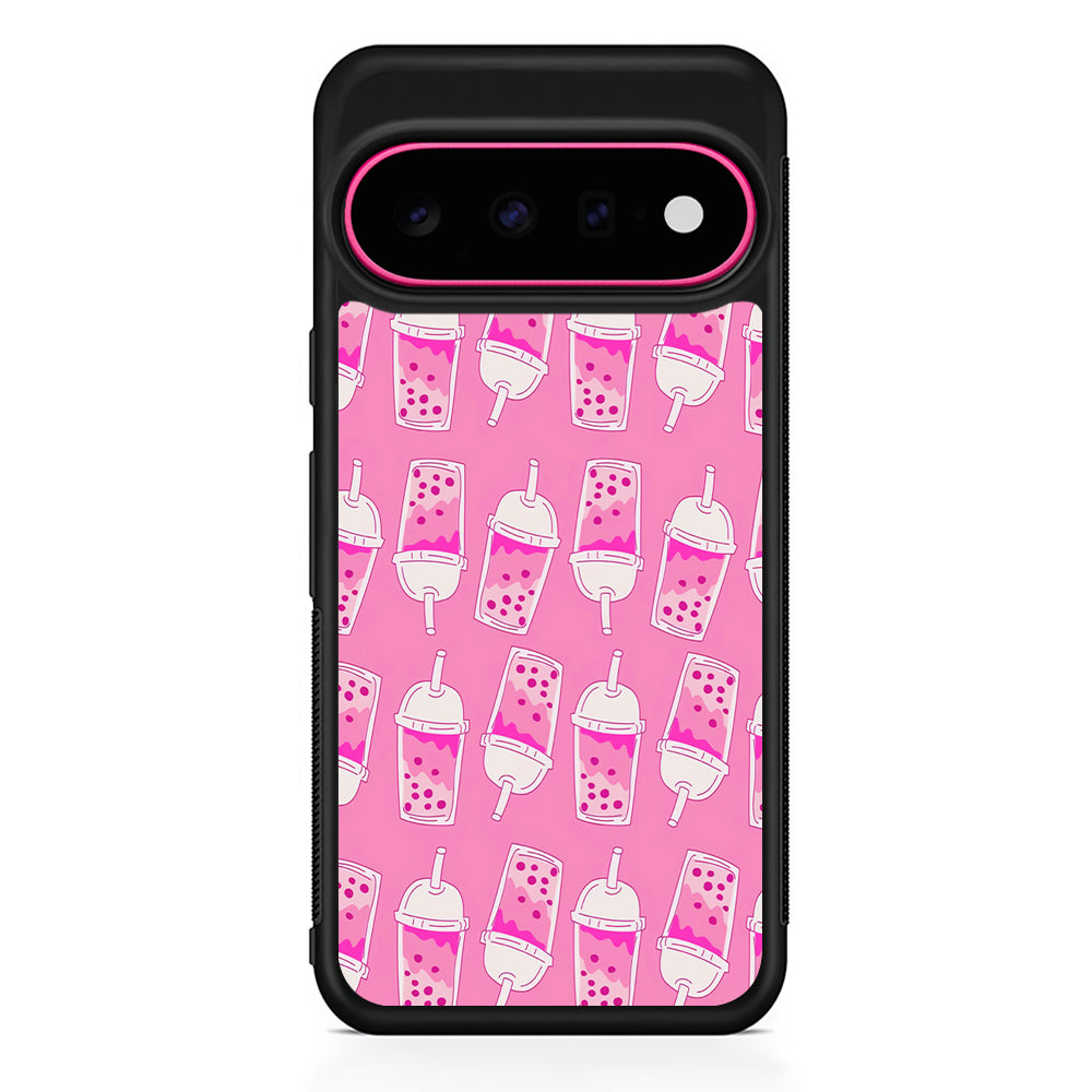 Bubble Tea Pink Pattern Google Pixel 11 Case | Slim Shockproof Cover