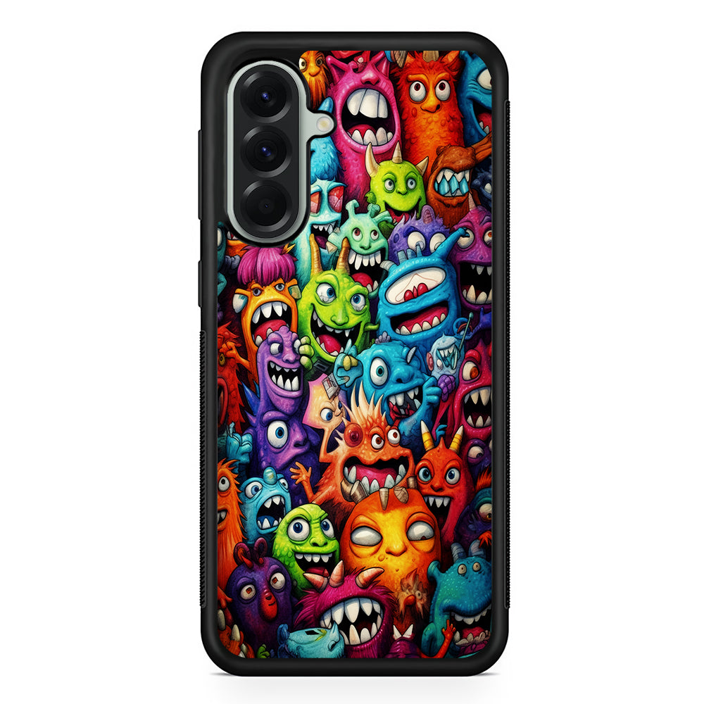 A Lot of Monsters Doodle Samsung Galaxy A56 Case | Samsung Galaxy A56 Protective Rubber Case
