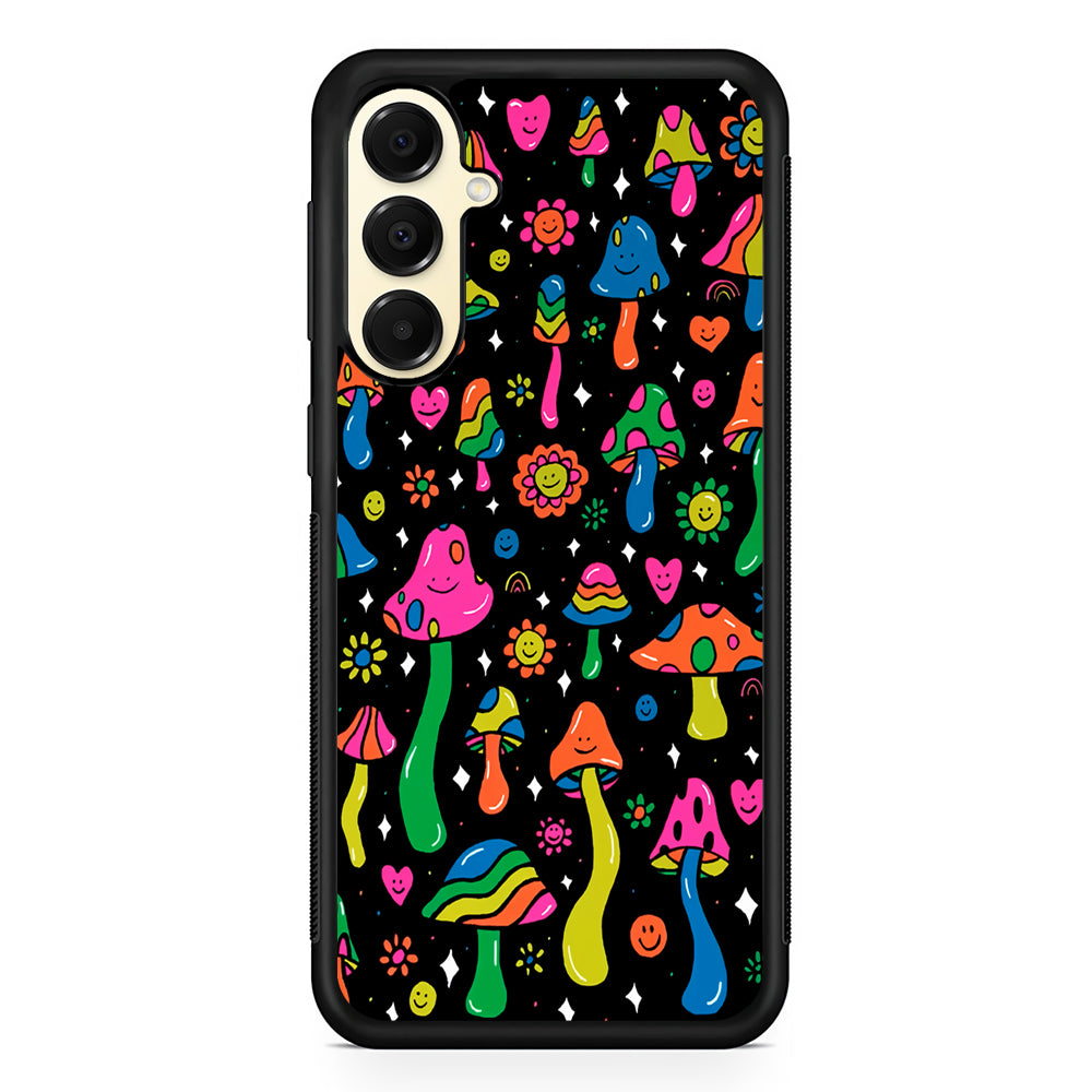 Various Mushrooms Smile Colorful Samsung Galaxy A16 Case | Slim Rubber Samsung Galaxy A16 Case
