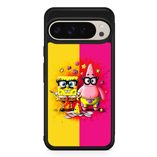 Spongebob and Patrick Yellow Pink Google Pixel 9 Pro Case | Slim Protective Cover