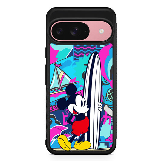 Mickey Mouse Surf Board Google Pixel 9 Case | Google Pixel 9 Protective Rubber Case