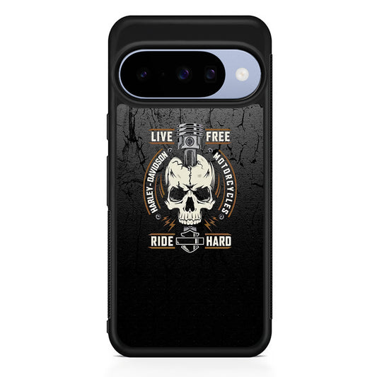 Harley Davidson Live Free with Ride Hard Google Pixel 10 Case | Google Pixel 10 Rubber Protective Case