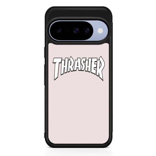 Thrasher Pearl White Logo Google Pixel 10 Case | Google Pixel 10 Rubber Protective Case