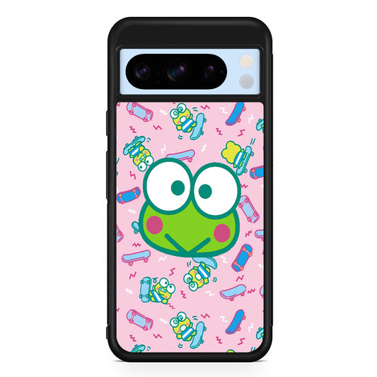 Keroppi Skate Pattern Google Pixel 8 Pro Case | Slim Rubber Case for Google Pixel 8 Pro