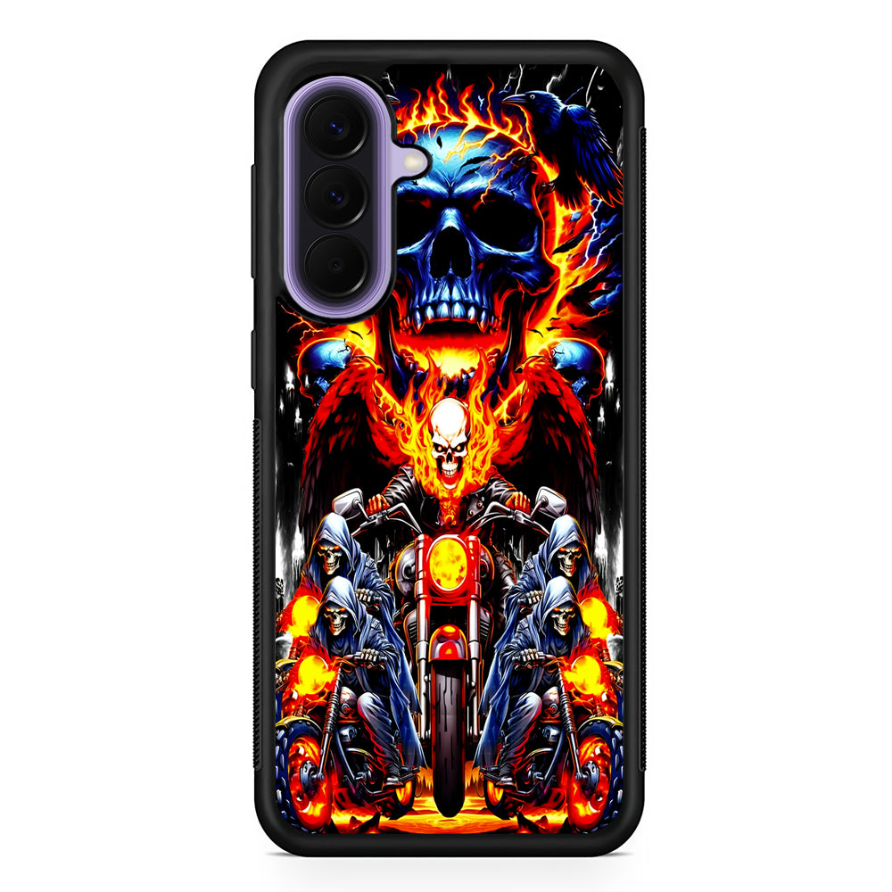 Ghost Rider and His Troops Samsung Galaxy A57 Case | Slim Samsung Galaxy A57 Rubber Case