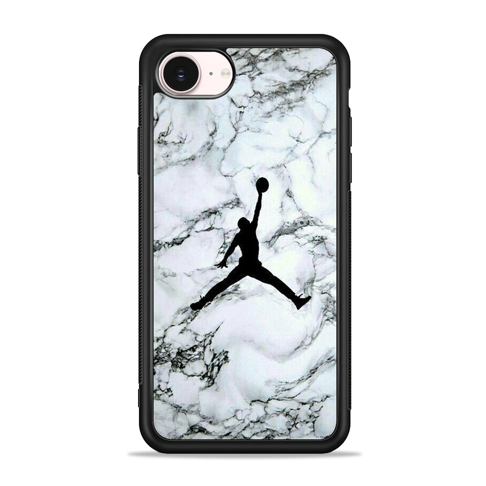 Jordan White Marble Logo iPhone 17e Case - Silicone Case