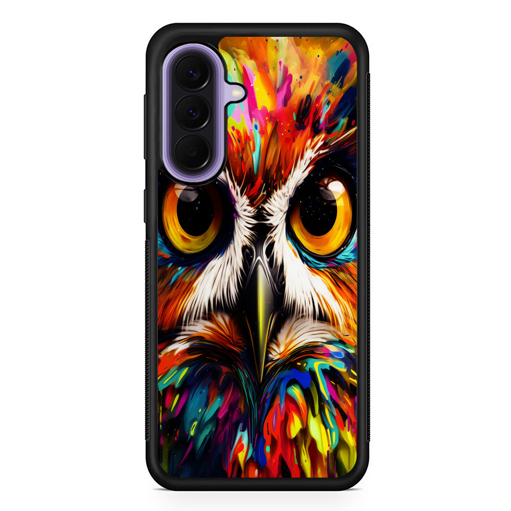 Colorful Owl Face Samsung Galaxy A57 Case | Slim Samsung Galaxy A57 Rubber Case