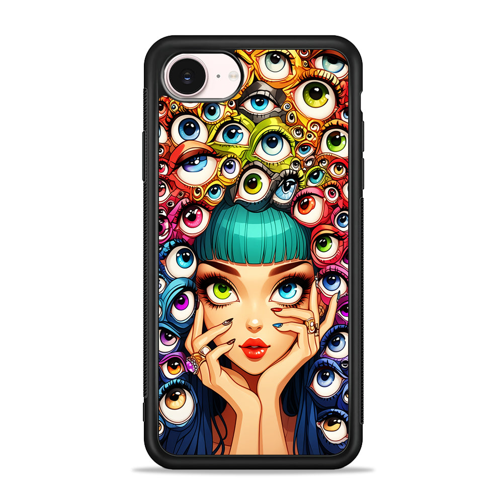 Flamboyant Girl with Many Eyes iPhone 17e Case - Silicone Case