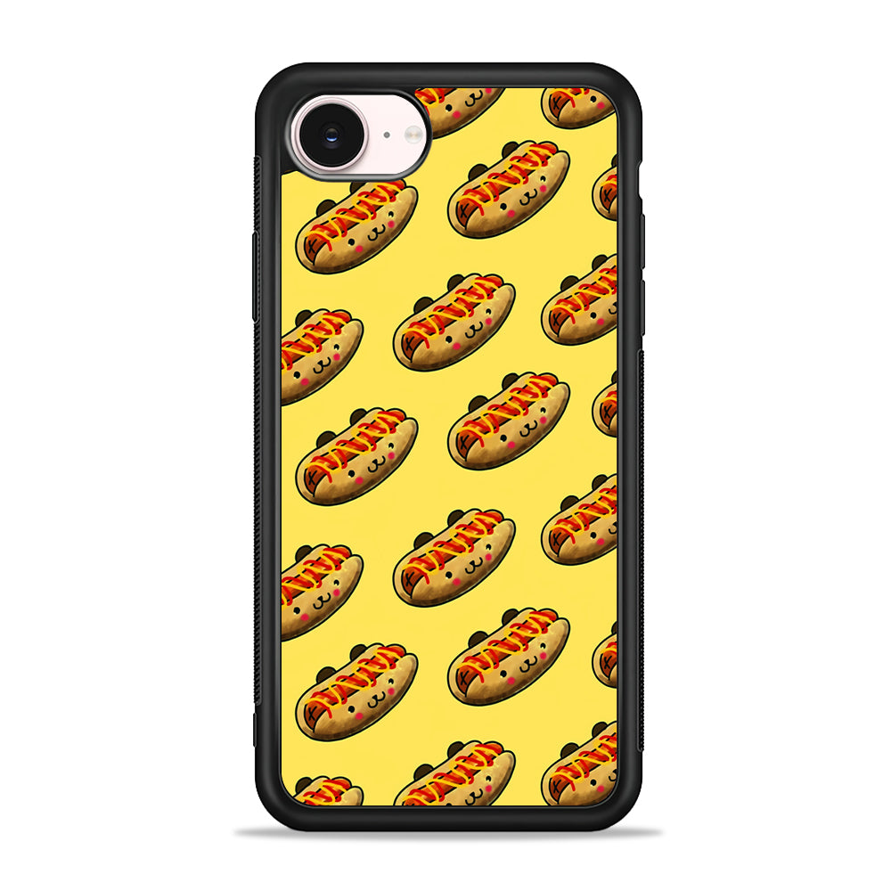Fast Food Hot Dog Pattern iPhone 17e Case - Silicone Case
