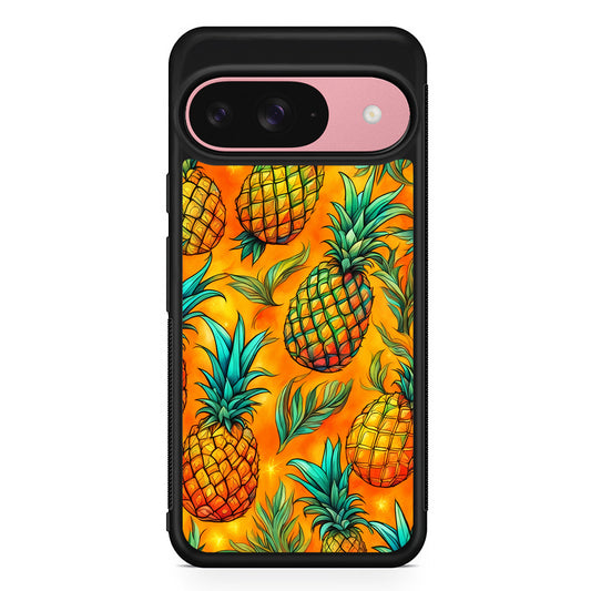 Pineapple Tropical Fruits Google Pixel 9 Case | Google Pixel 9 Protective Rubber Case