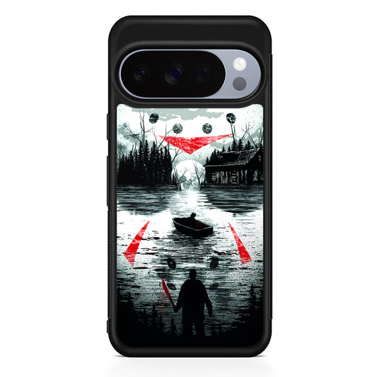 Friday the 13th Silhouette Mask Google Pixel 10 Pro Case | Slim Google Pixel 10 Pro Rubber Case