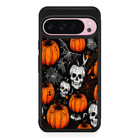 Halloween Skull and Spider Webs Google Pixel 9 Pro XL Case | Protective Cover
