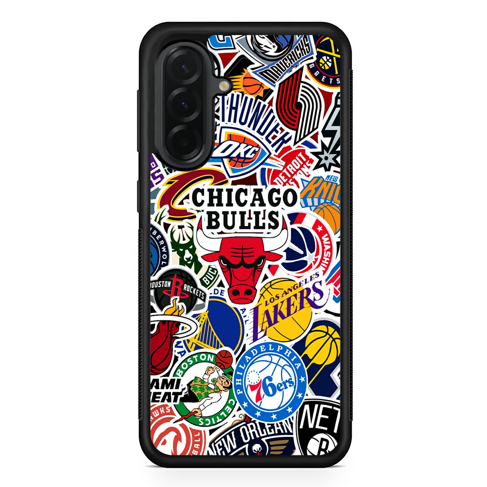 Collection of NBA Club logos Samsung Galaxy A36 Case | Protective Rubber Cover