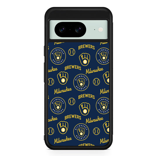 MLB Milwaukee Brewers Pattern Google Pixel 8 Case | Durable Protective Cover for Google Pixel 8