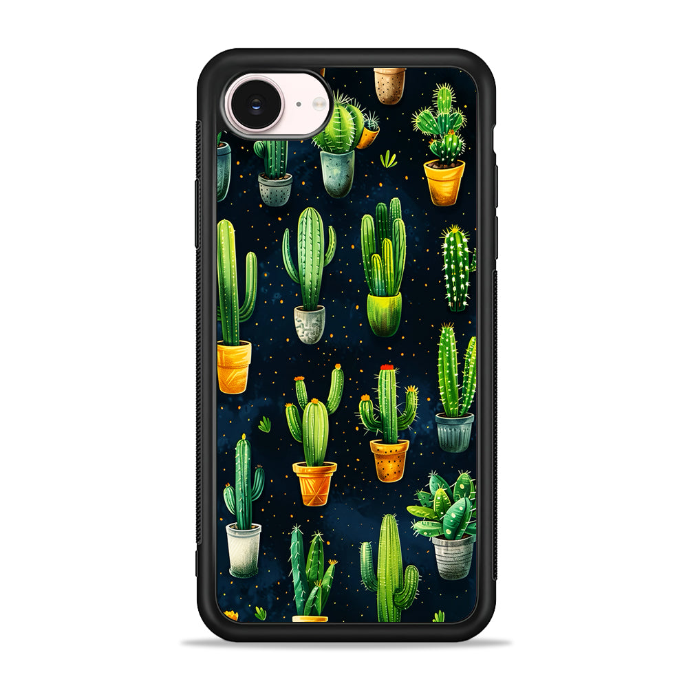 A Collection of Cactus in Pots iPhone 17e Case - Silicone Case