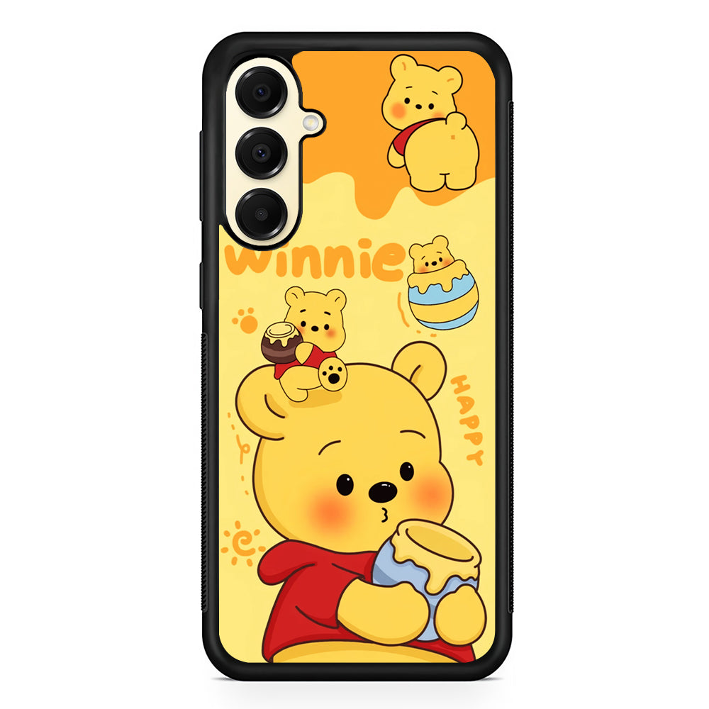 Cute Winnie The Pooh Happy Samsung Galaxy A16 Case | Slim Rubber Samsung Galaxy A16 Case