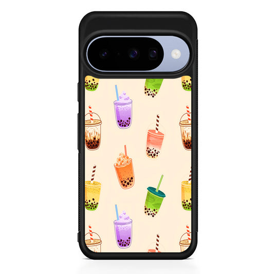 Bubble Tea Cups Colorful Google Pixel 10 Case | Google Pixel 10 Rubber Protective Case