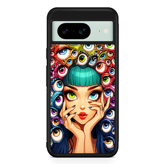 Flamboyant Girl with Many Eyes Google Pixel 8 Case | Durable Protective Cover for Google Pixel 8