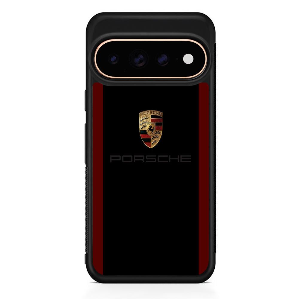 Porsche Logo Stripe Maroon Google Pixel 11 Pro Case - Stylish Protective Phone Case